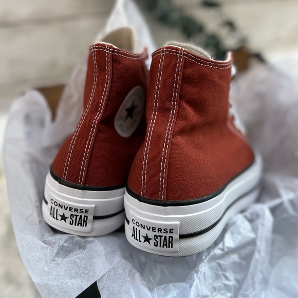 NEW Converse Womens Size 9 Chuck Taylor All Star Platform High Brick Red Shoe - Picture 6 of 9